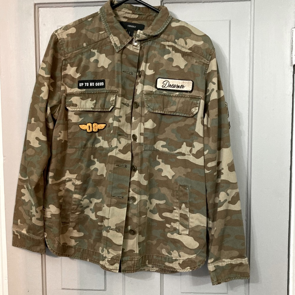 Army denim button up jacket